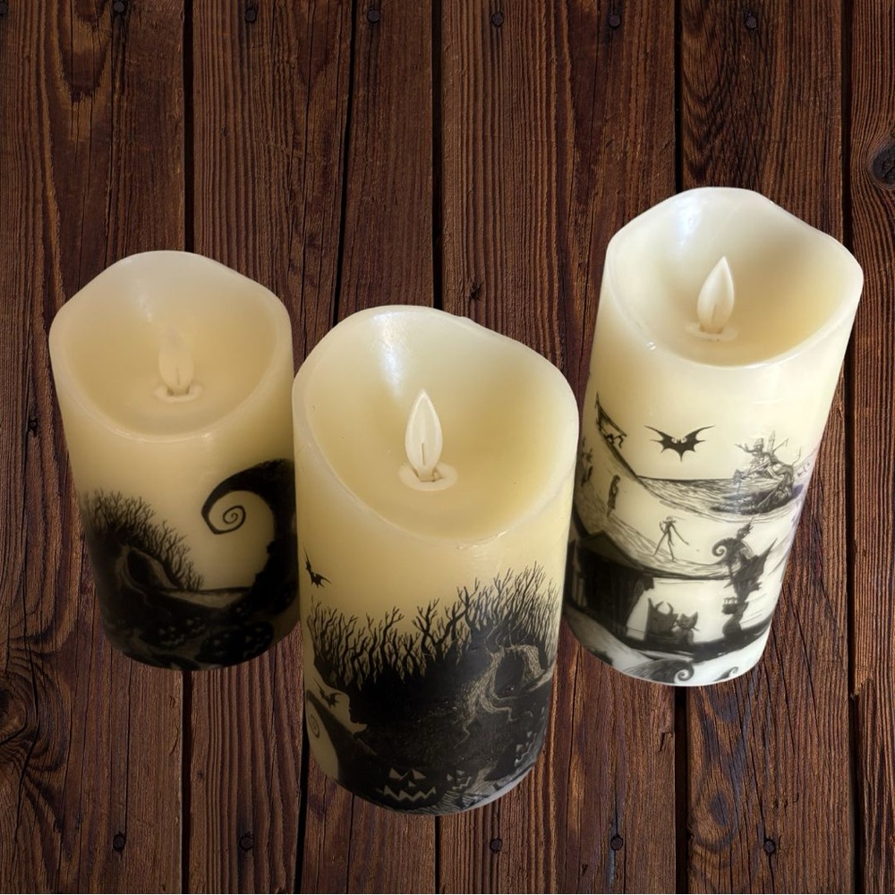 Disney Nightmare Before Christmas LED Flickering Flameless Candles Set of 3